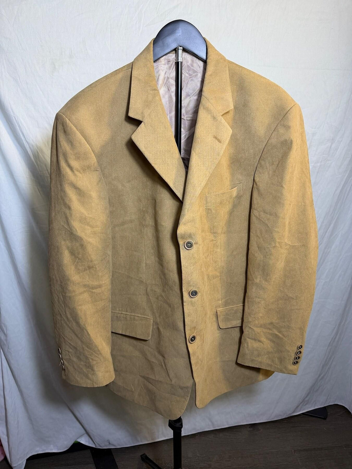 Andrew Fezza Tan Suede Sport Coat Blazer Men's 42R - Wormhole Thrift