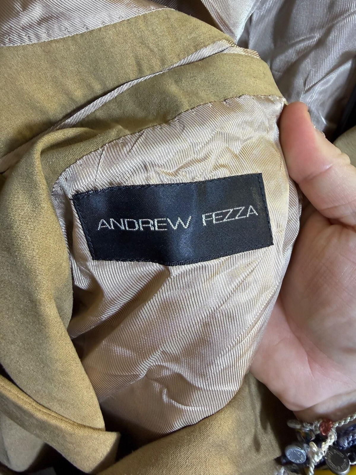 Andrew Fezza Tan Suede Sport Coat Blazer Men's 42R - Wormhole Thrift