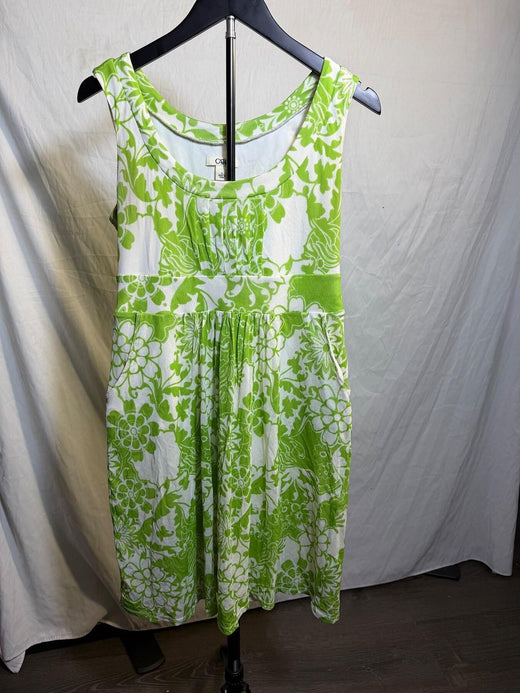 Cato Green & White Floral Sleeveless Dress Size S with Pockets - Wormhole Thrift