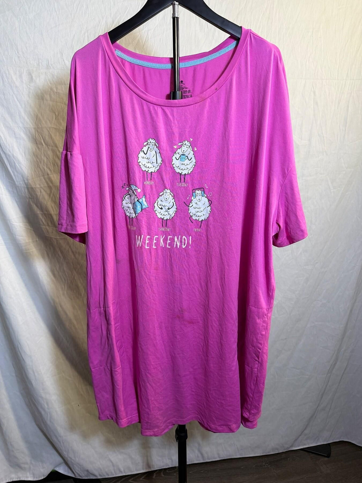 Sweet Treasures Pink Sheep Days of the Week Weekend Graphic T-Shirt 2X/3X - Wormhole Thrift