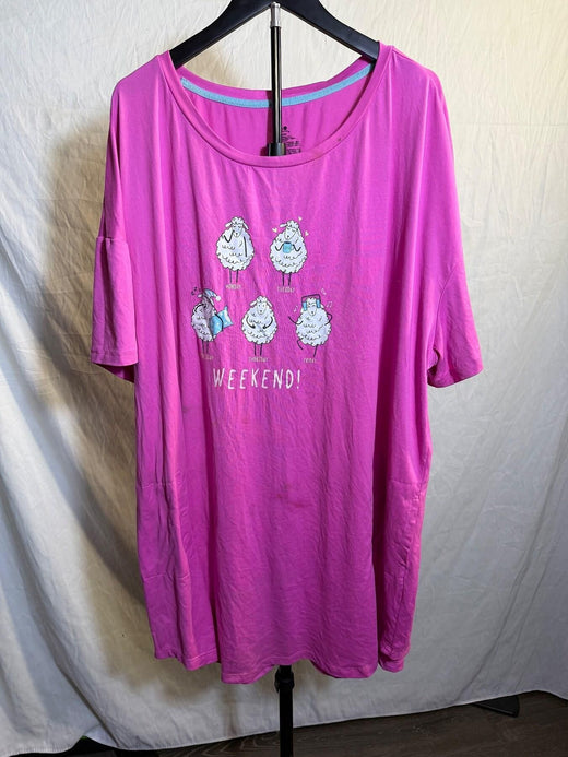 Sweet Treasures Pink Sheep Days of the Week Weekend Graphic T-Shirt 2X/3X - Wormhole Thrift