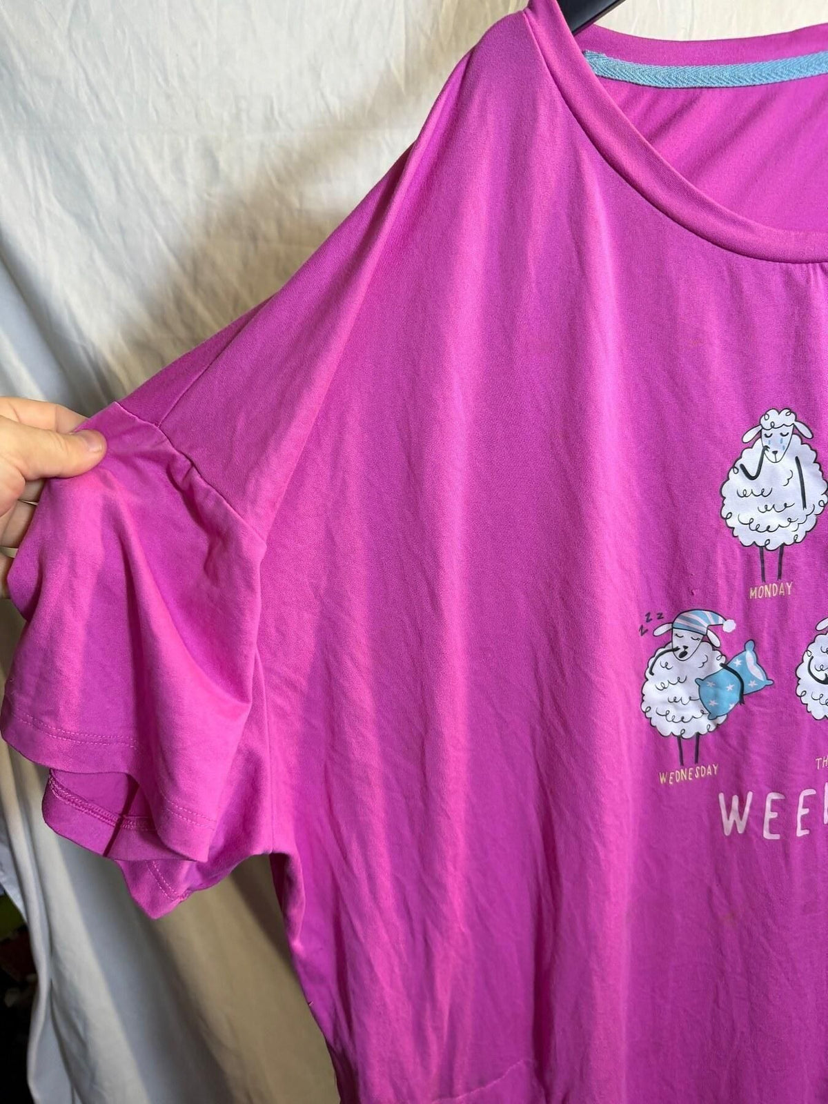 Sweet Treasures Pink Sheep Days of the Week Weekend Graphic T-Shirt 2X/3X - Wormhole Thrift