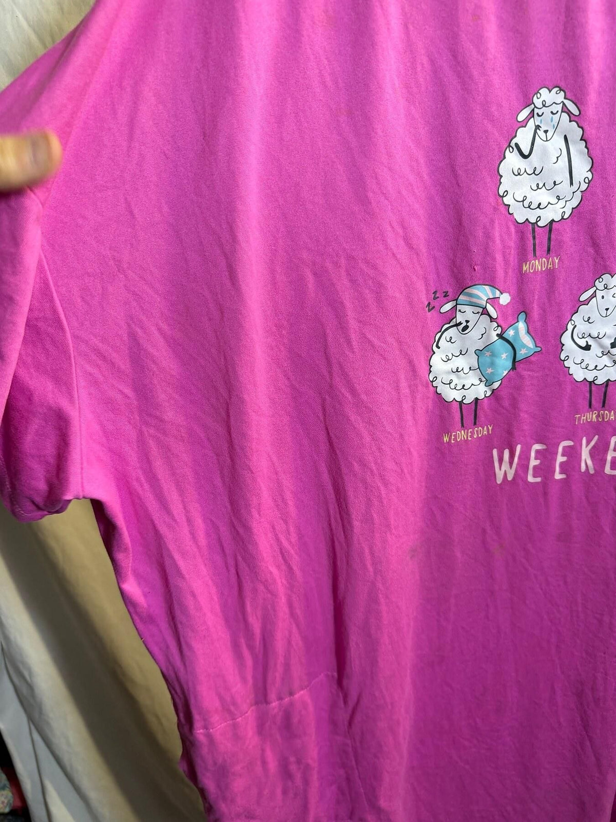 Sweet Treasures Pink Sheep Days of the Week Weekend Graphic T-Shirt 2X/3X - Wormhole Thrift