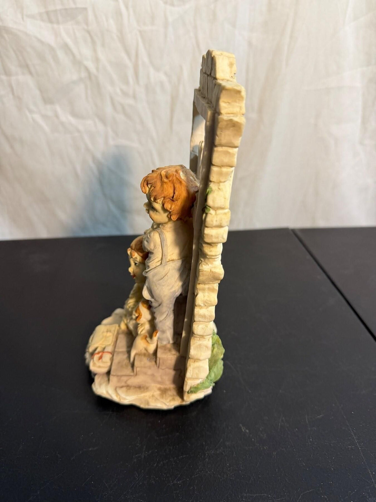 Vintage Children & Cats Doorway Resin Figurine Statue 8" Tall - Wormhole Thrift