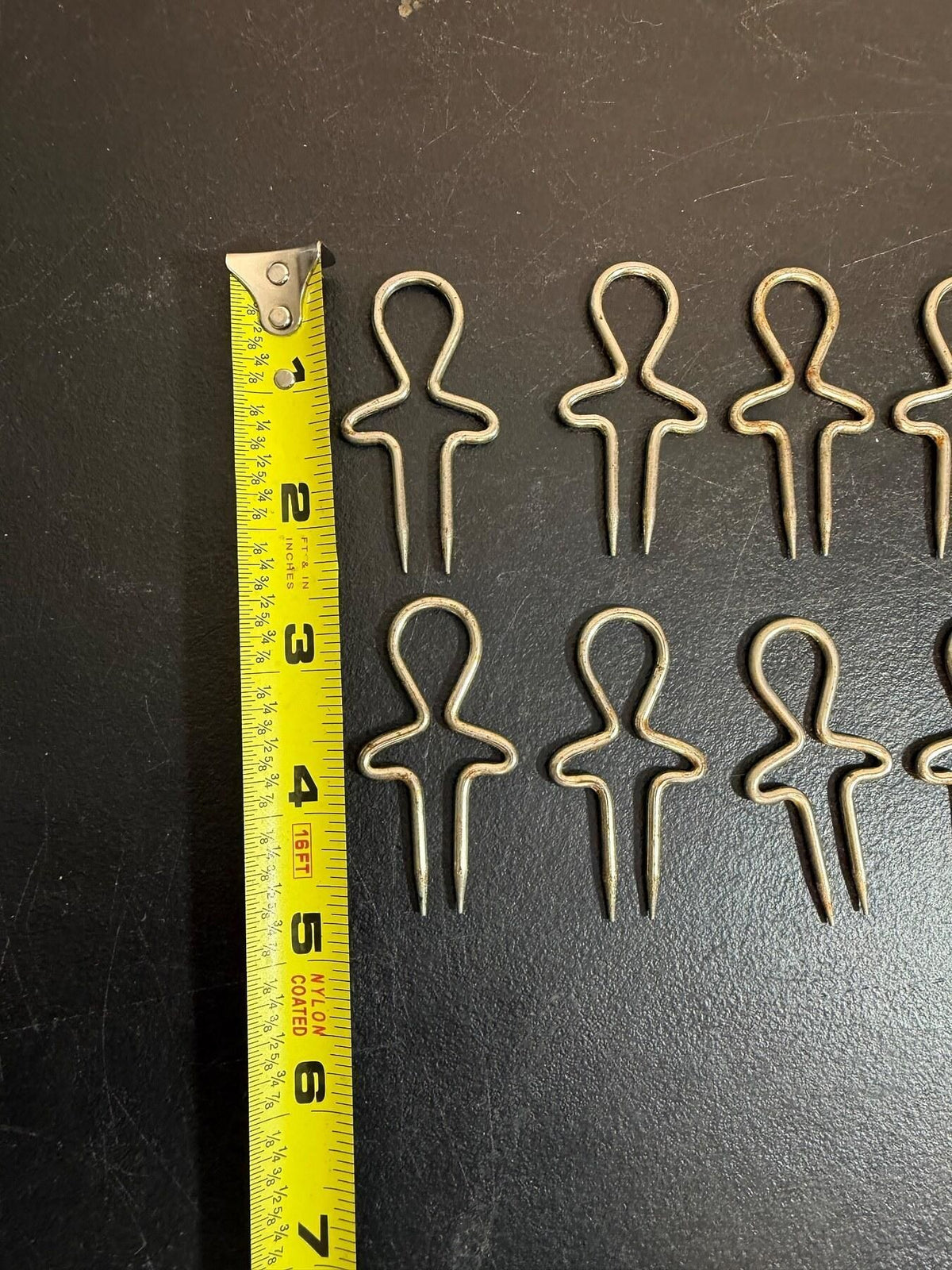 Vintage Metal Stick Figure Sweater Clips / Garment Pins - Lot of 12 - Wormhole Thrift