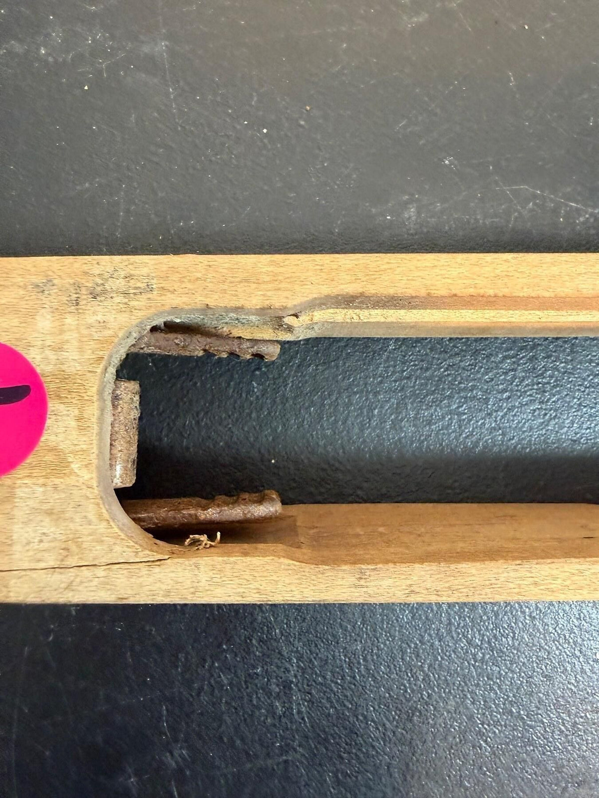 Vintage Wooden Weaving Loom Shuttle with Metal Bobbin Holder - Wormhole Thrift