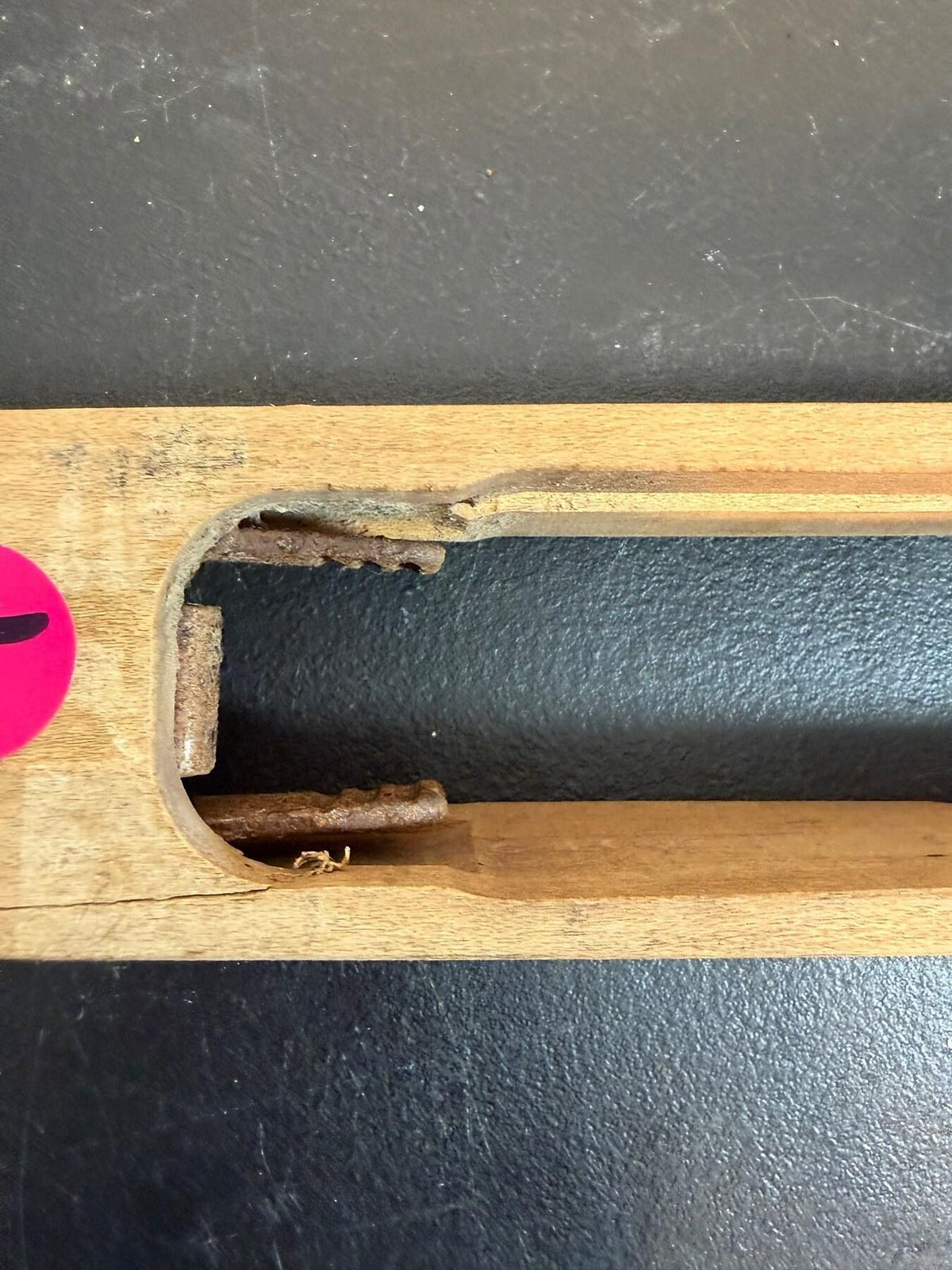 Vintage Wooden Weaving Loom Shuttle with Metal Bobbin Holder - Wormhole Thrift