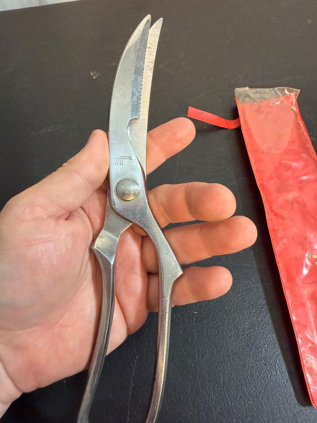 Vintage Hoffritz Stainless Steel Poultry Shears w/ Sheath - Made in Italy - Wormhole Thrift