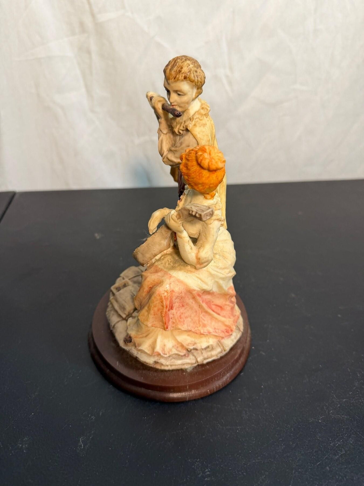 Vintage Musical Couple Figurine Flute Lute Rococo Style - Wormhole Thrift