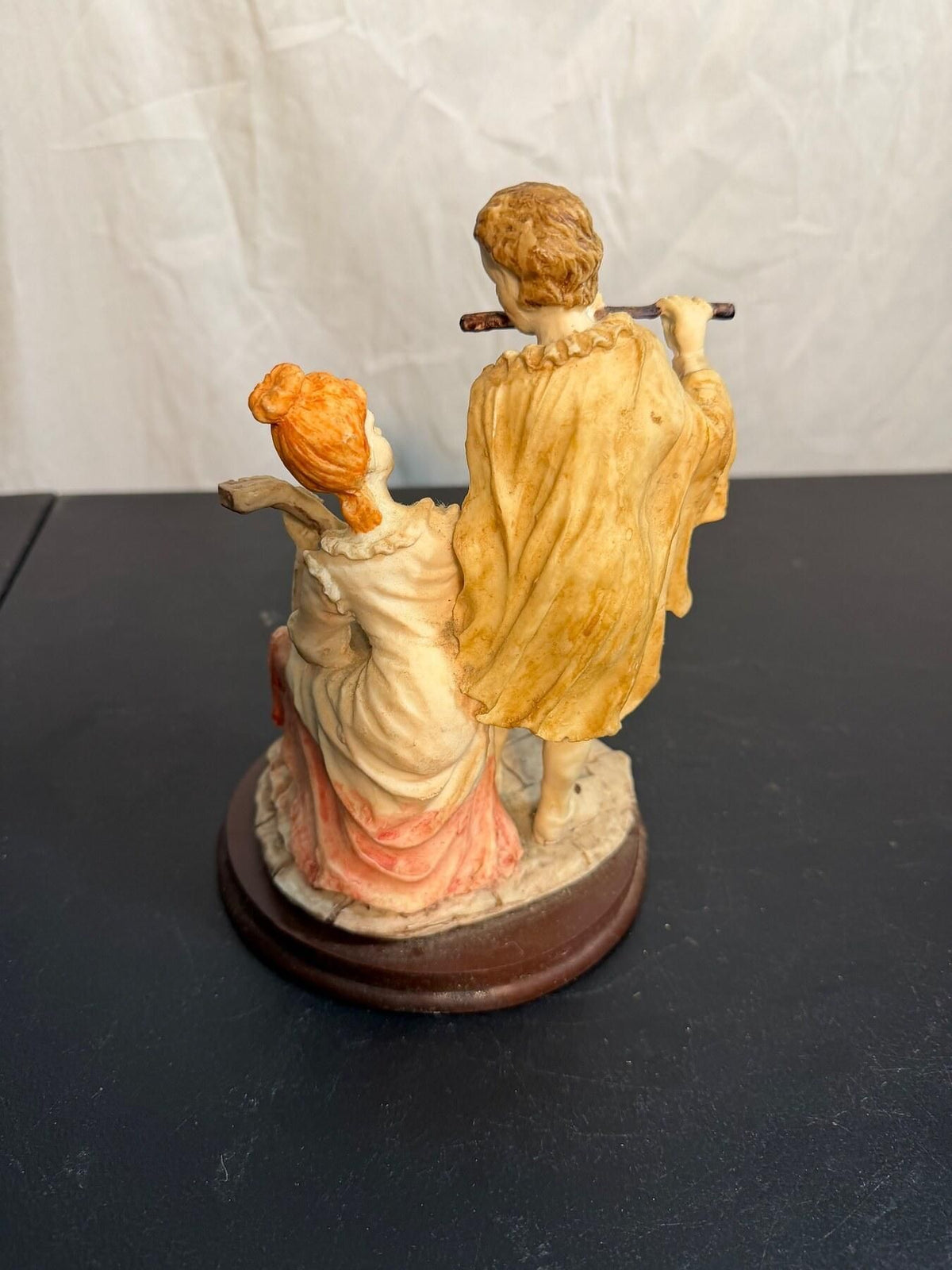Vintage Musical Couple Figurine Flute Lute Rococo Style - Wormhole Thrift