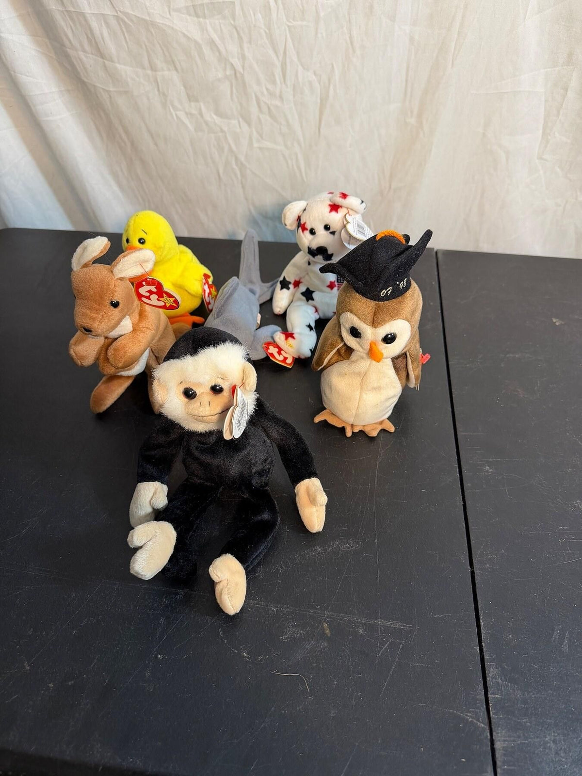 Vintage Ty Beanie Babies Lot of 6 Plush Toys - Mooch Wise Pouch Quackers - Wormhole Thrift