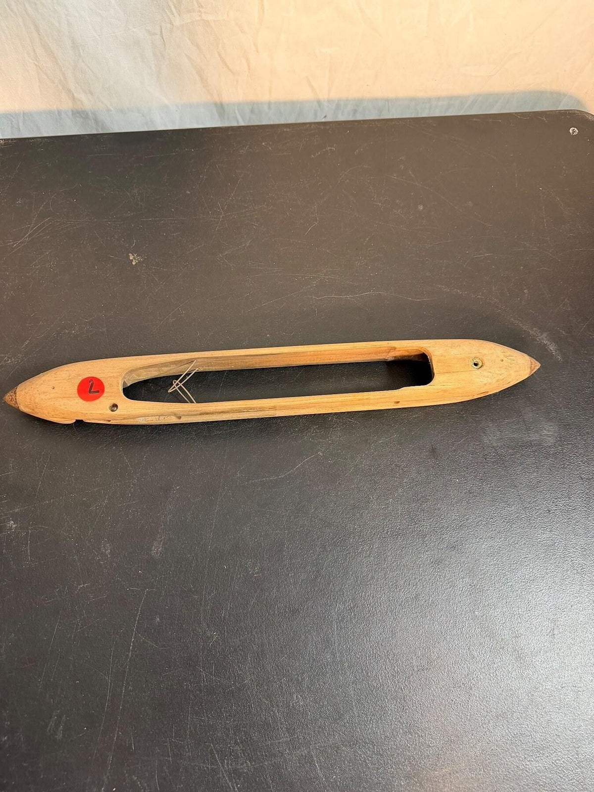 Vintage Wooden Boat Shuttle Weaving Loom Tool - Wormhole Thrift