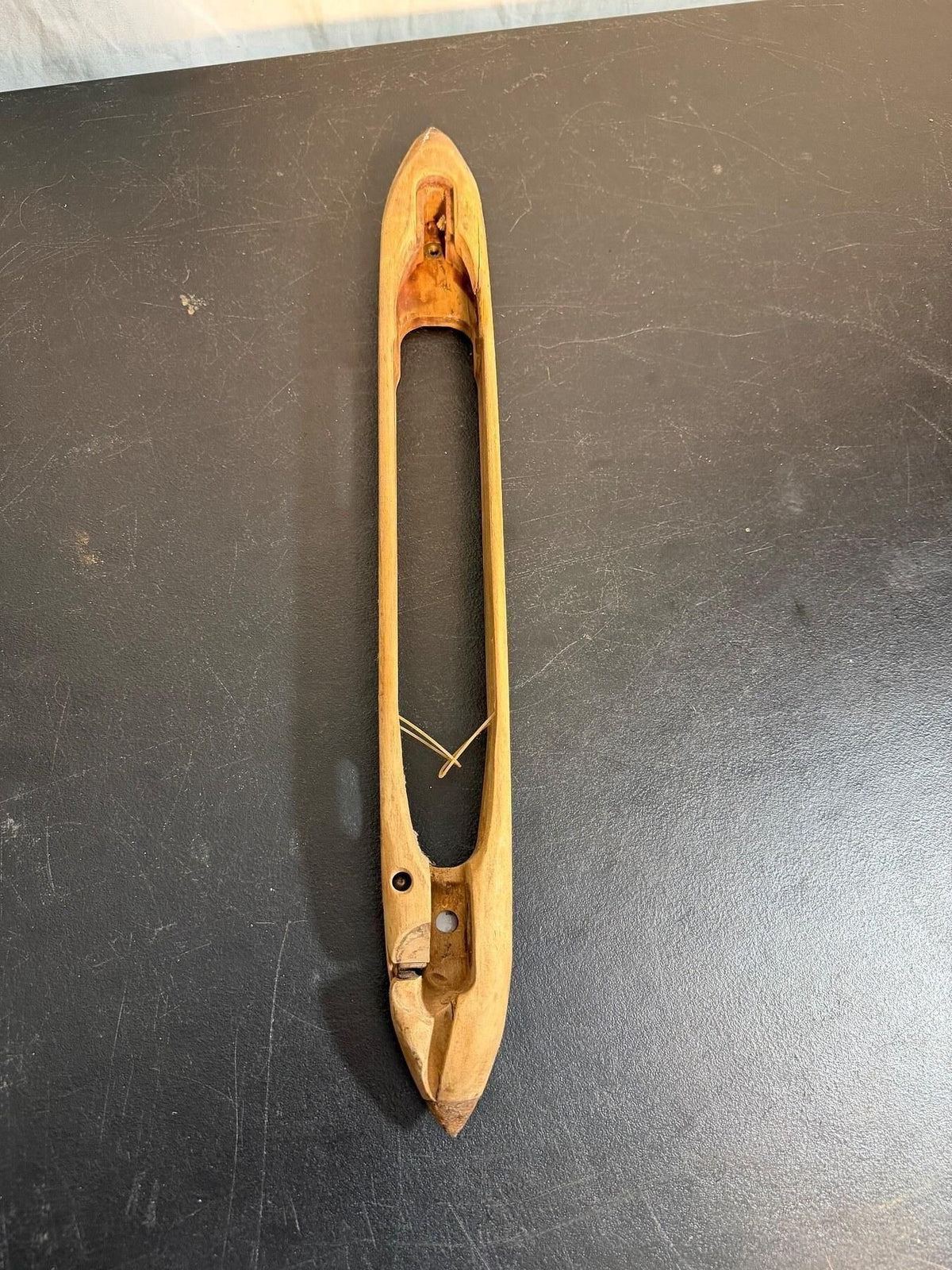 Vintage Wooden Boat Shuttle Weaving Loom Tool - Wormhole Thrift
