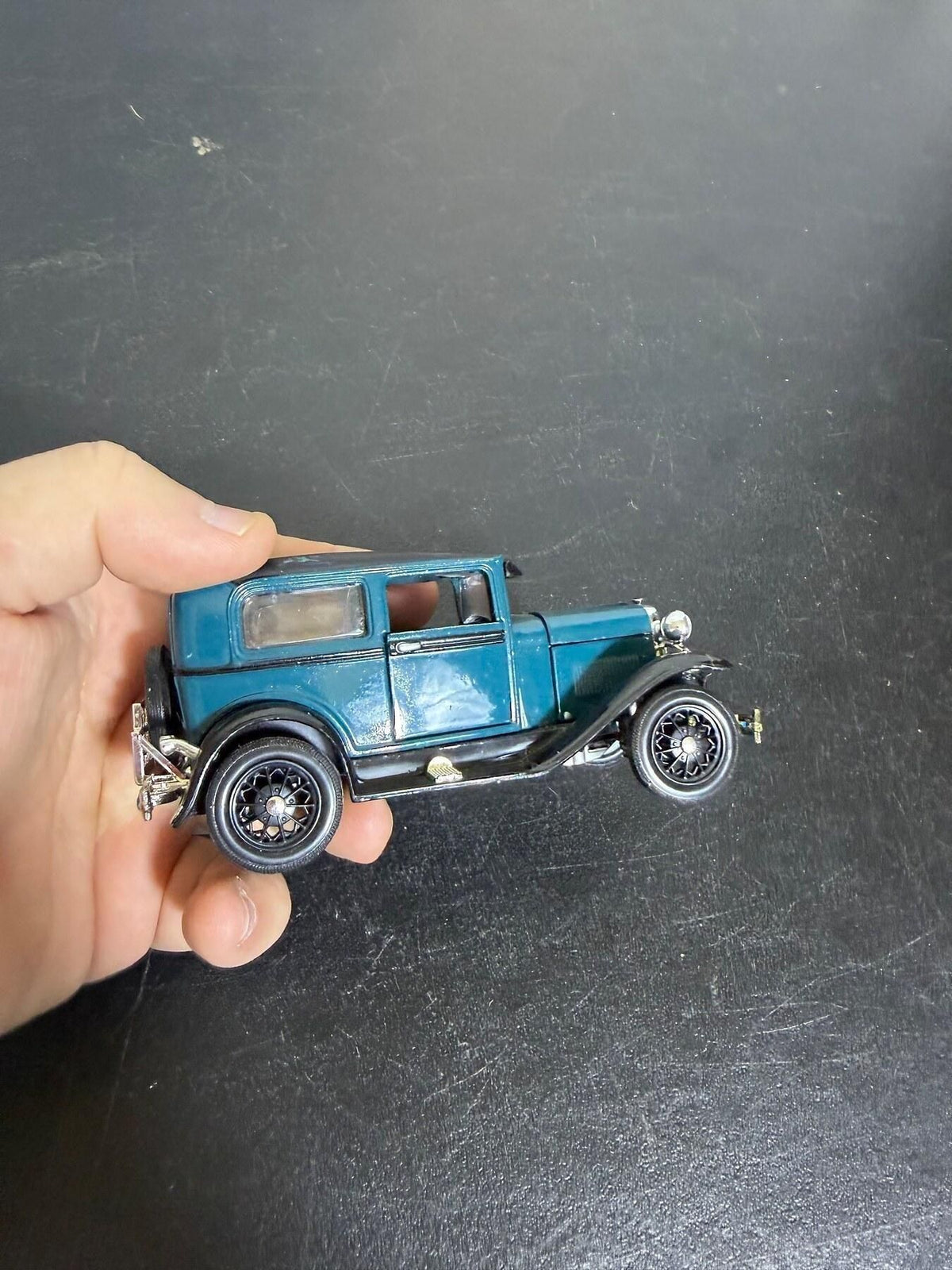 Vintage Arko Products 1929 Ford Tudor Sedan 1:32 Diecast Car Teal - Wormhole Thrift