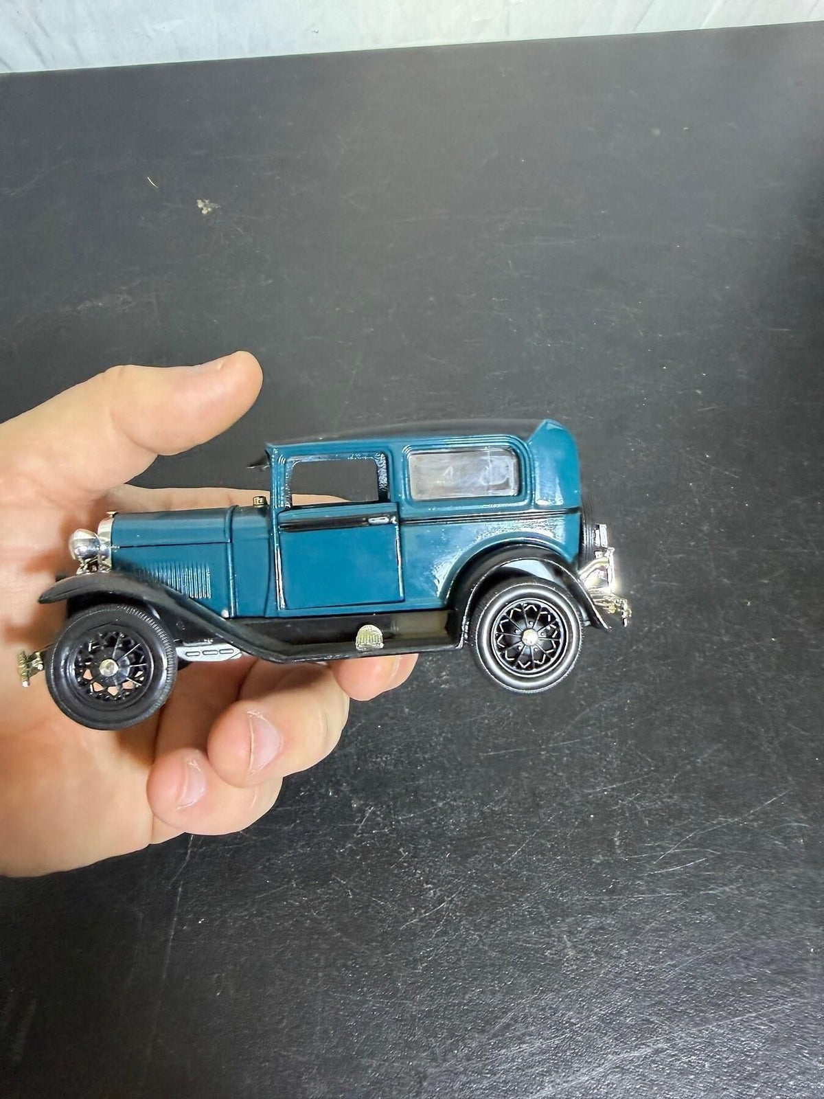 Vintage Arko Products 1929 Ford Tudor Sedan 1:32 Diecast Car Teal - Wormhole Thrift