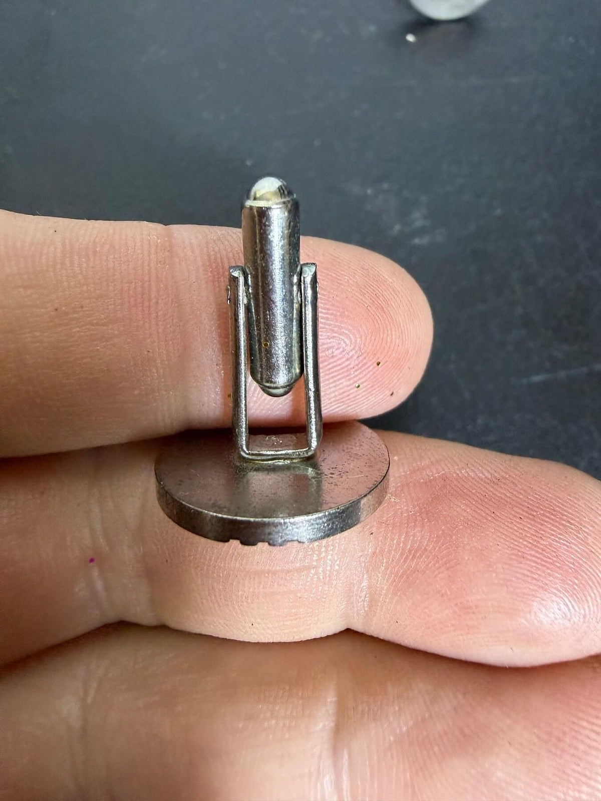 Vintage Mid-Century Geometric Silver Tone Cufflinks - Wormhole Thrift