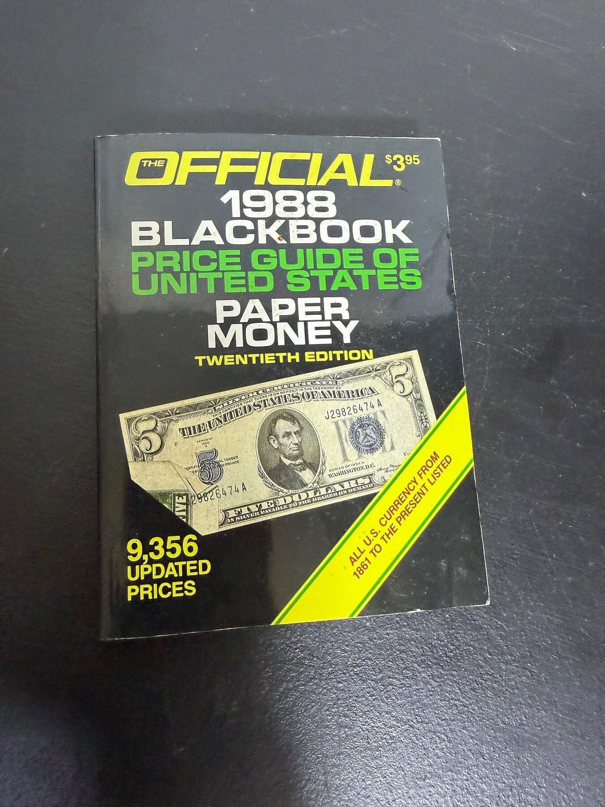 Vintage 1988 Blackbook Price Guide of US Paper Money 20th Edition - Wormhole Thrift