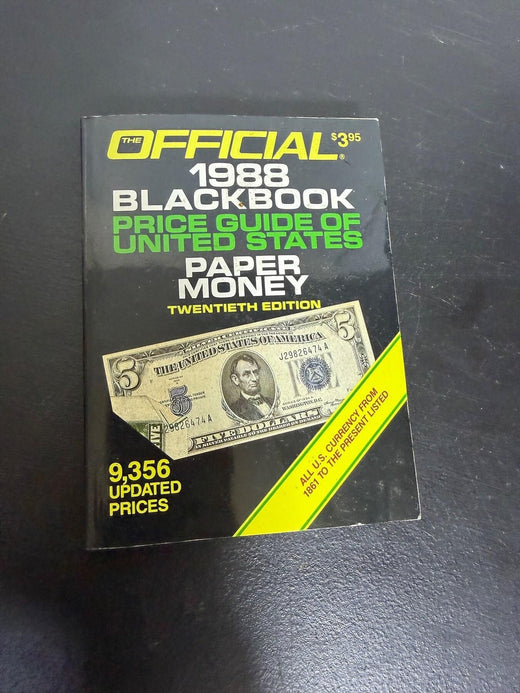 Vintage 1988 Blackbook Price Guide of US Paper Money 20th Edition - Wormhole Thrift