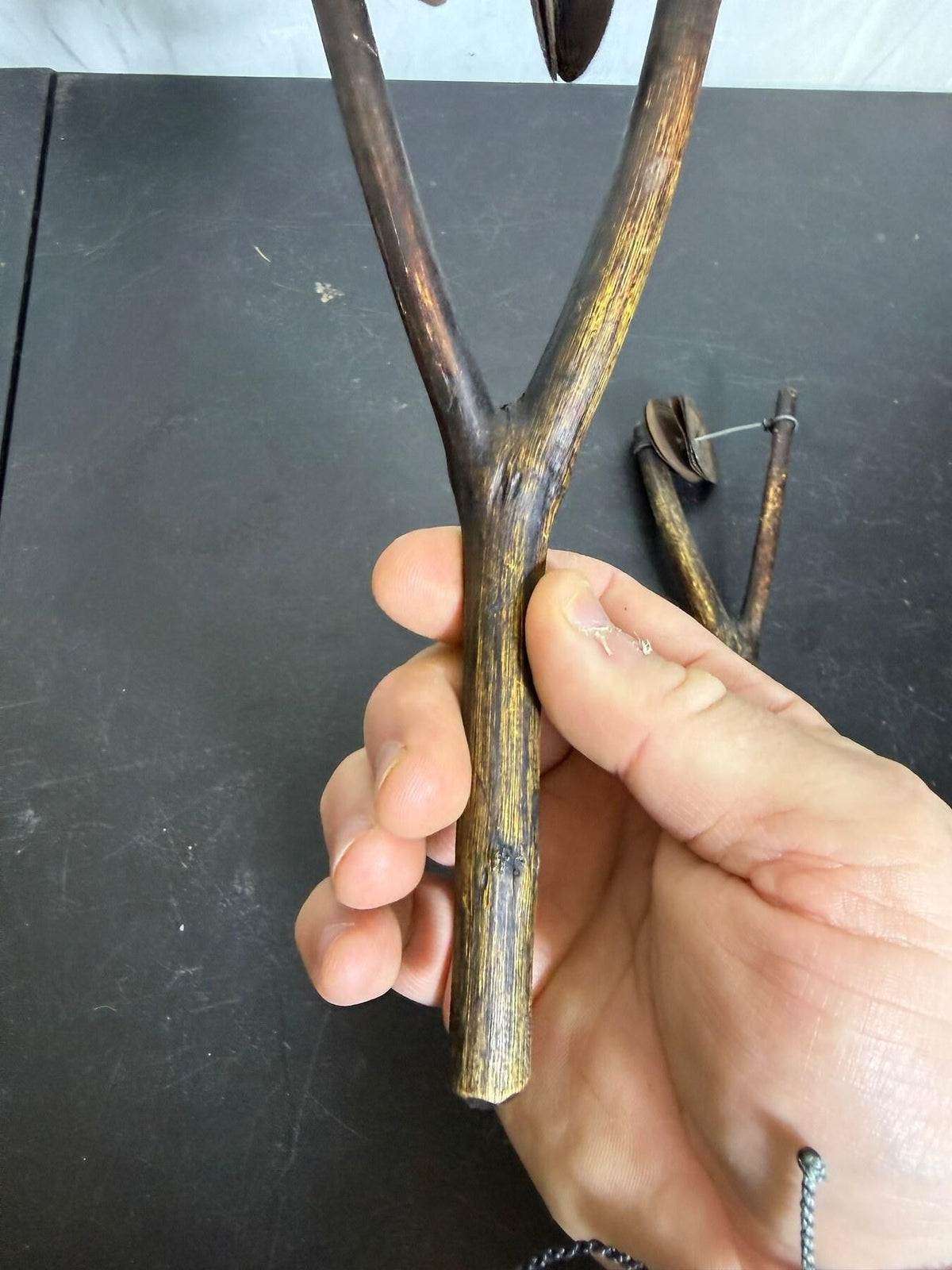 Vintage Handmade Wood & Metal Jingle Sticks Folk Percussion Instrument Pair - Wormhole Thrift