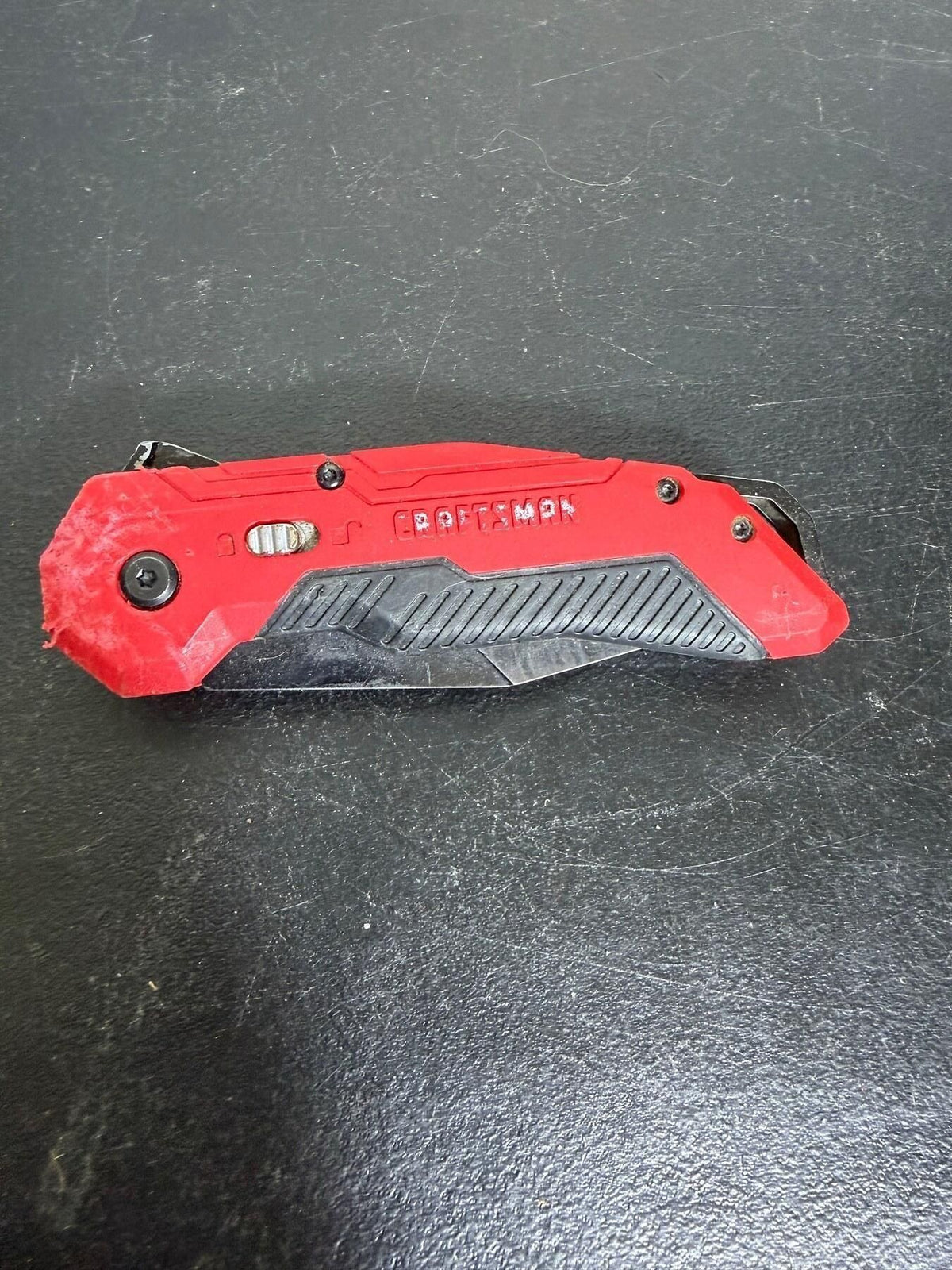 Craftsman Red & Black Folding Utility Knife Partially Serrated Blade - Wormhole Thrift