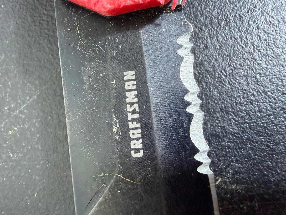 Craftsman Red & Black Folding Utility Knife Partially Serrated Blade - Wormhole Thrift