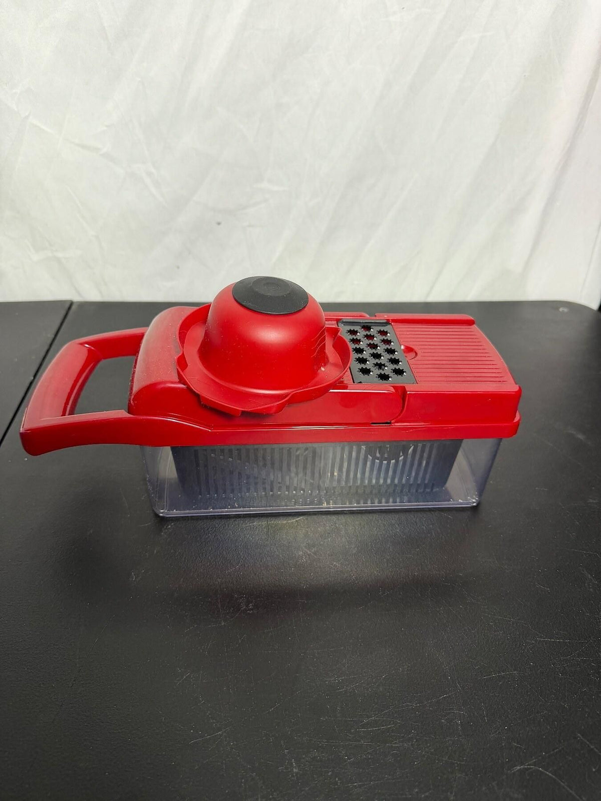 Red Manual Vegetable Chopper Dicer Slicer with Container & Blades - Wormhole Thrift