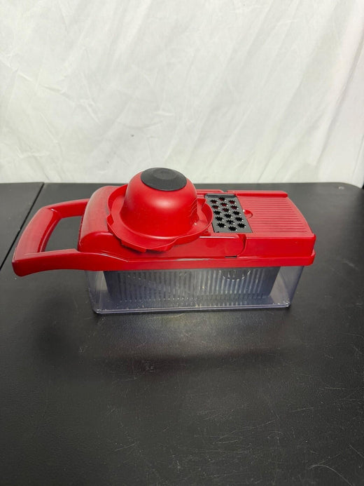 Red Manual Vegetable Chopper Dicer Slicer with Container & Blades - Wormhole Thrift