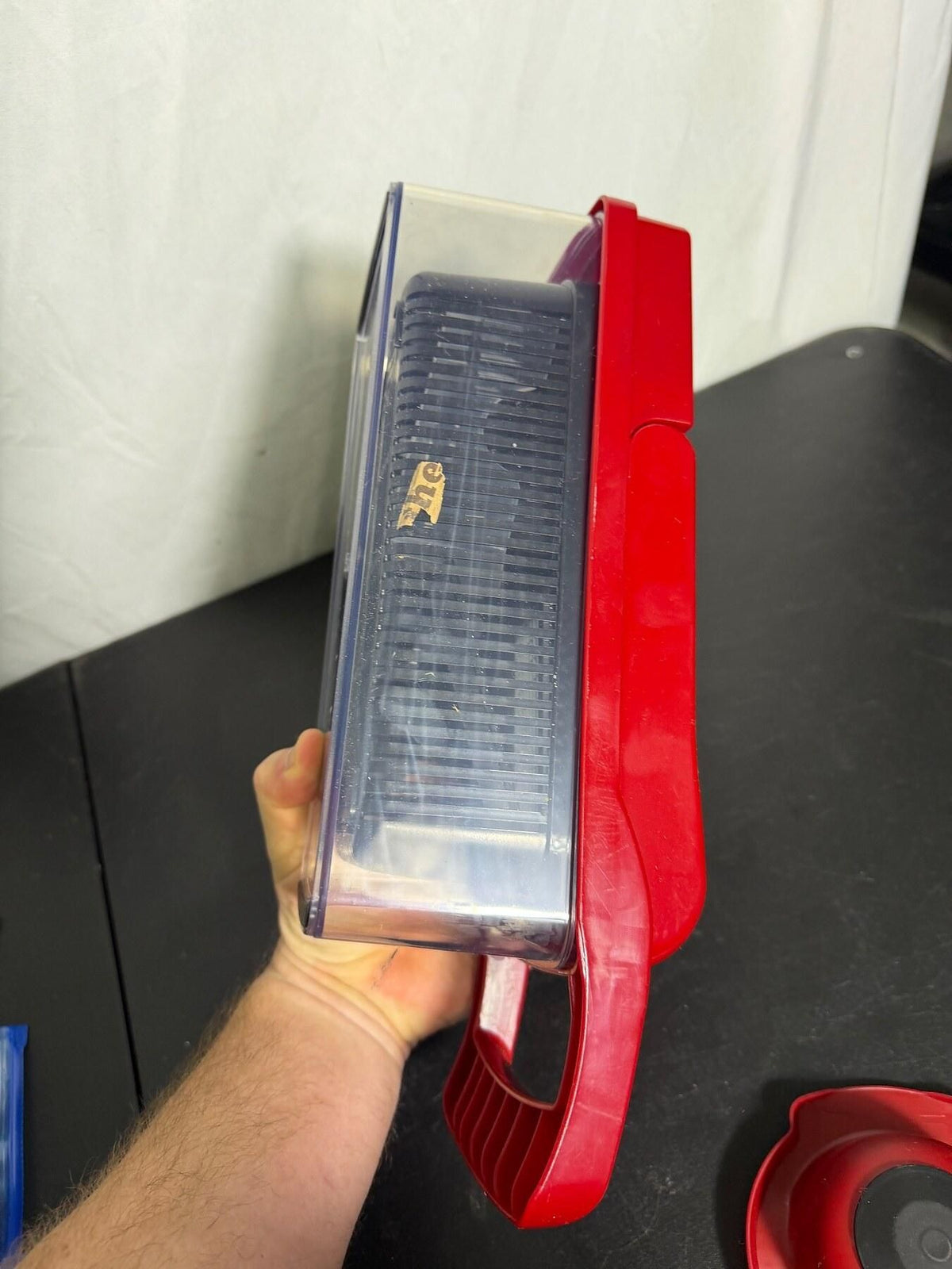 Red Manual Vegetable Chopper Dicer Slicer with Container & Blades - Wormhole Thrift