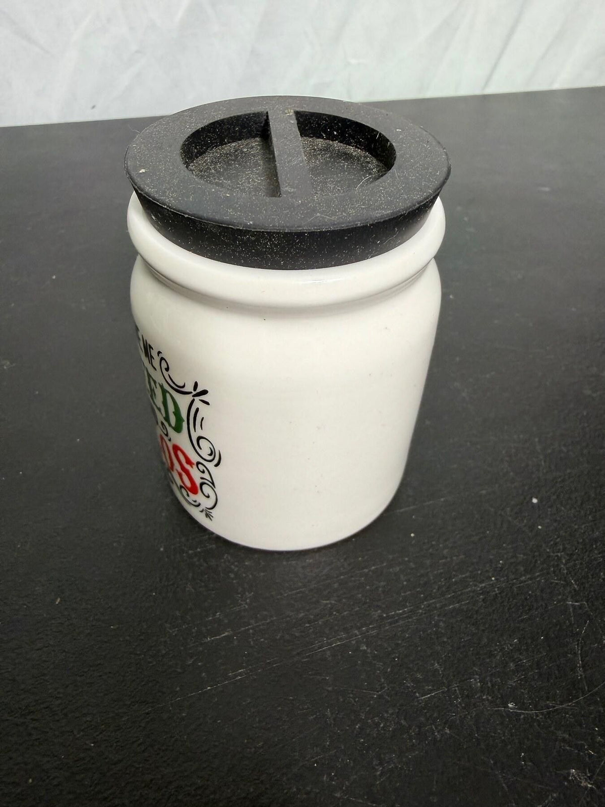 Funny "Give Me Weed and Tacos" Ceramic Storage Jar with Lid - Wormhole Thrift