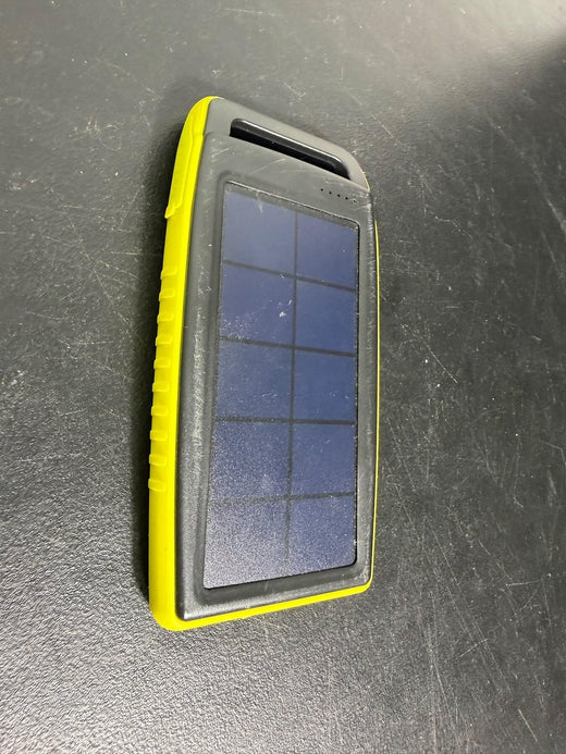 Secur 10000mAh Solar Power Bank Portable Charger w/ LED Light Yellow Black - Wormhole Thrift