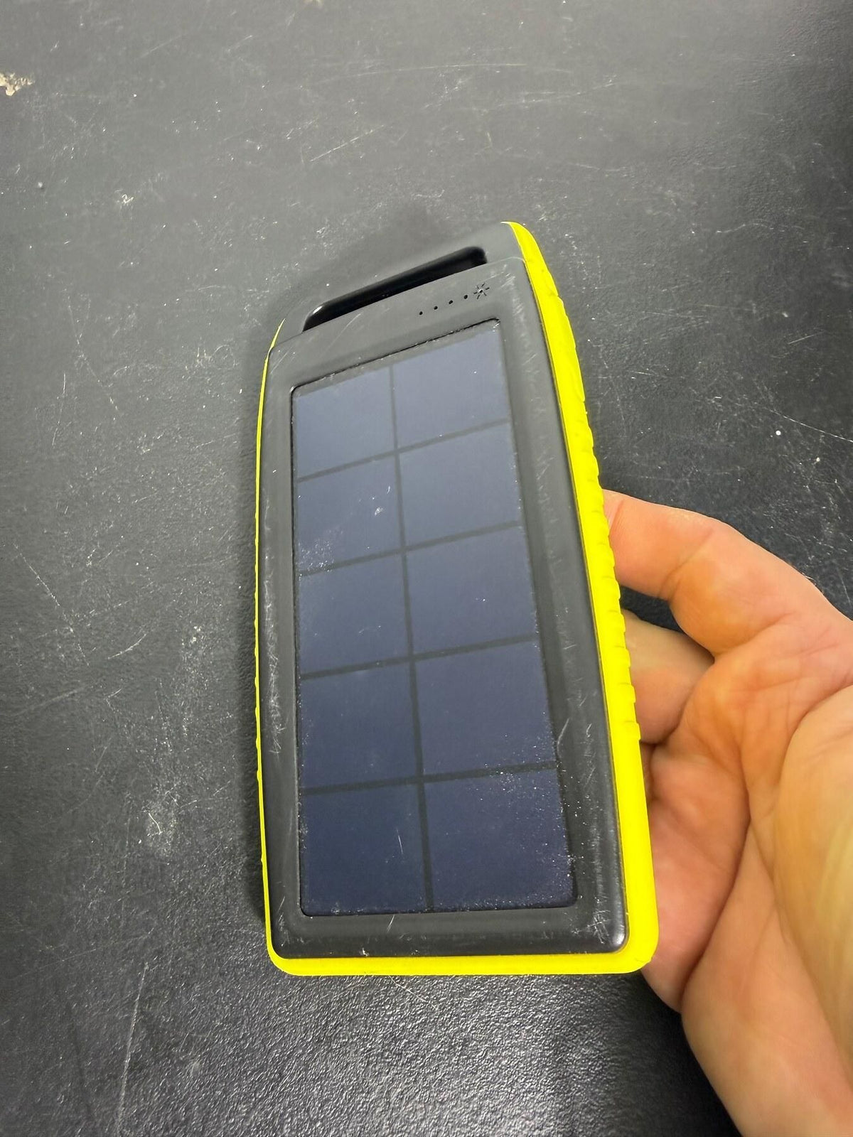 Secur 10000mAh Solar Power Bank Portable Charger w/ LED Light Yellow Black - Wormhole Thrift