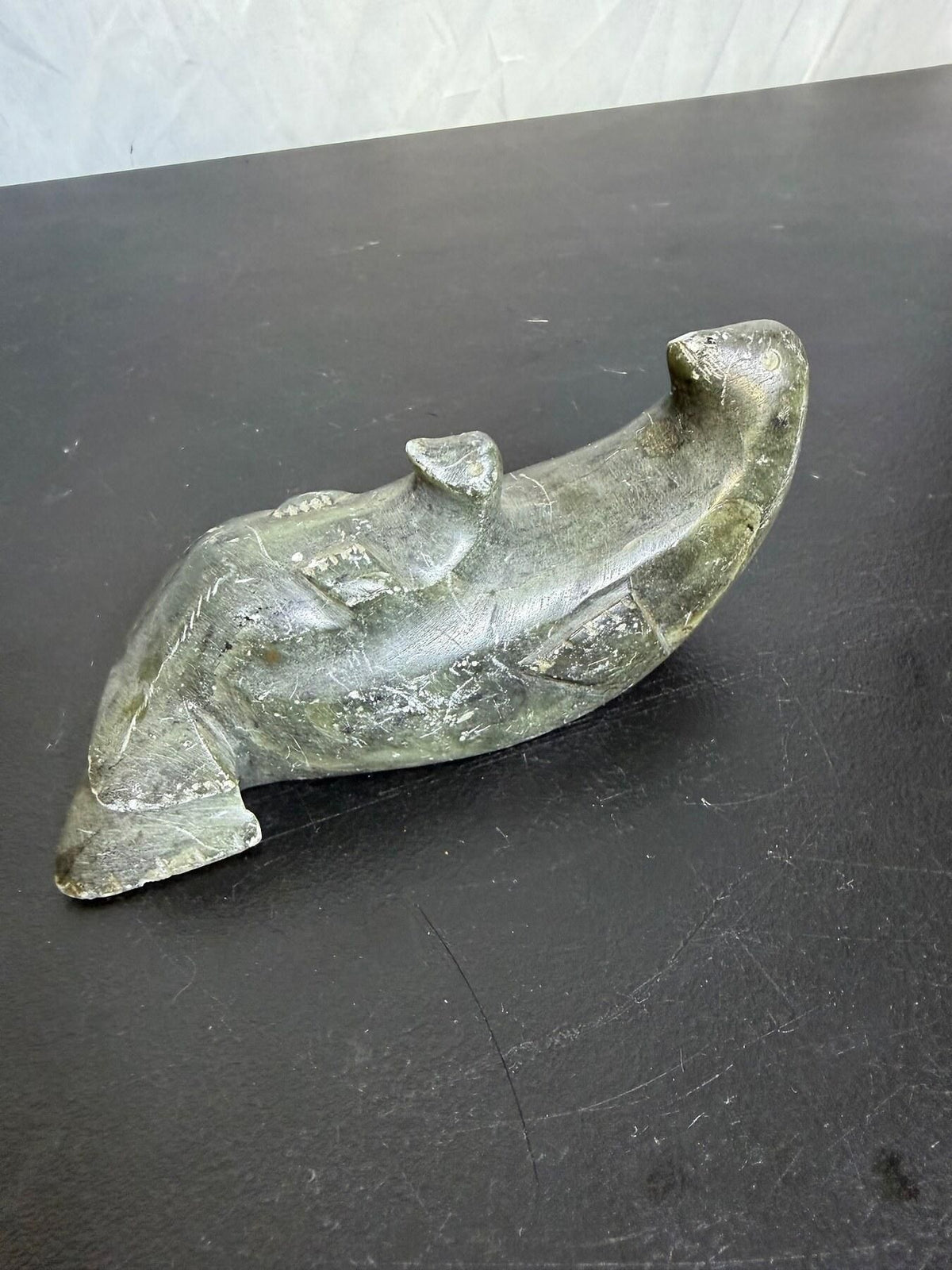 Vintage Carved Stone Seal or Otter Animal Sculpture Figurine - Wormhole Thrift