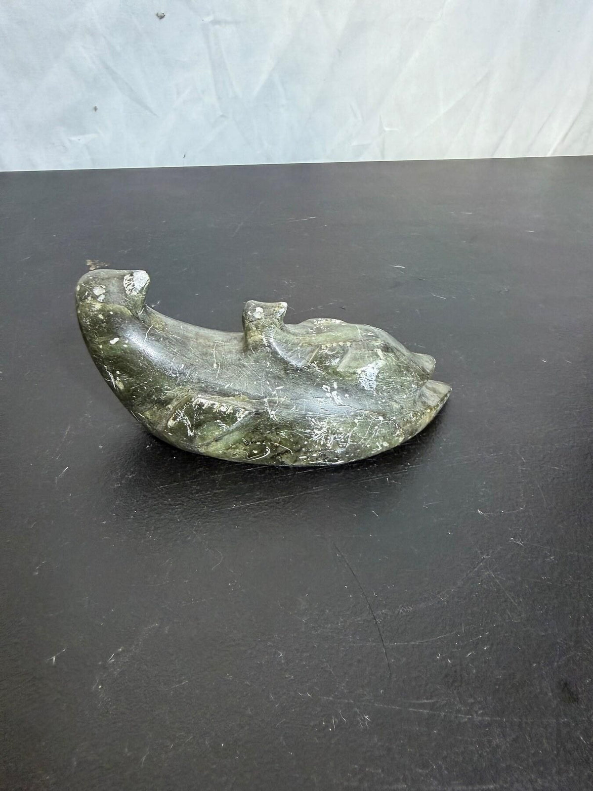 Vintage Carved Stone Seal or Otter Animal Sculpture Figurine - Wormhole Thrift