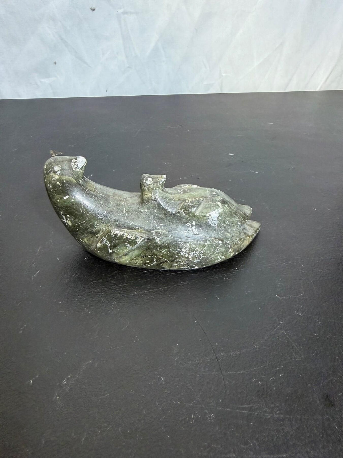 Vintage Carved Stone Seal or Otter Animal Sculpture Figurine - Wormhole Thrift
