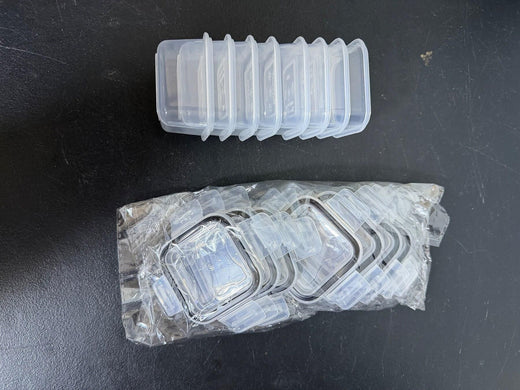 Set of 8 Small 60ml Clear Plastic Storage Containers with Lids - Wormhole Thrift