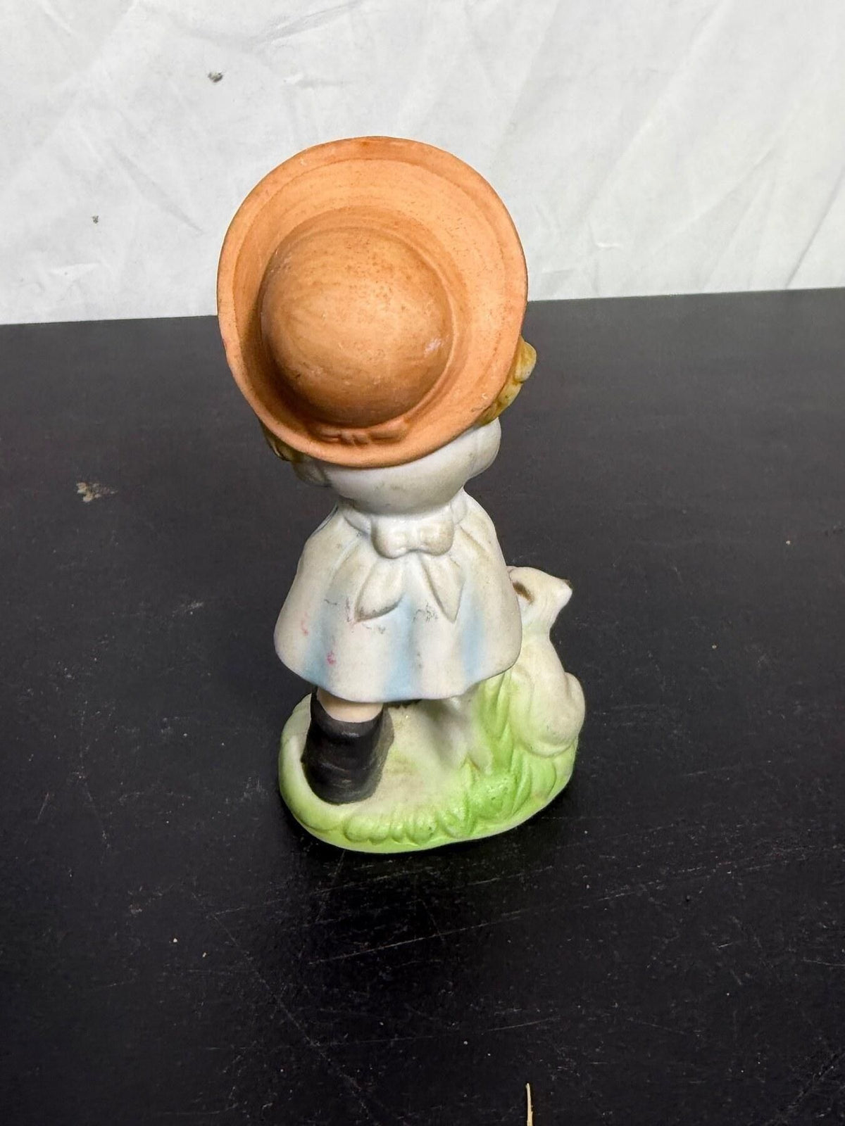 Vintage FBIA Ceramic Girl Figurine with Lambs - Taiwan - Wormhole Thrift