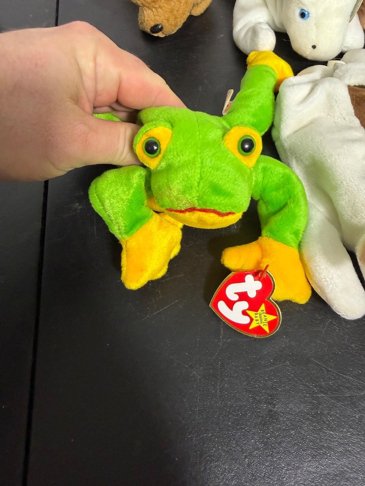 Vintage Ty Beanie Babies Lot of 6: Smoochy, Butch, Legs, Tuffy, Mystic, Batty - Wormhole Thrift