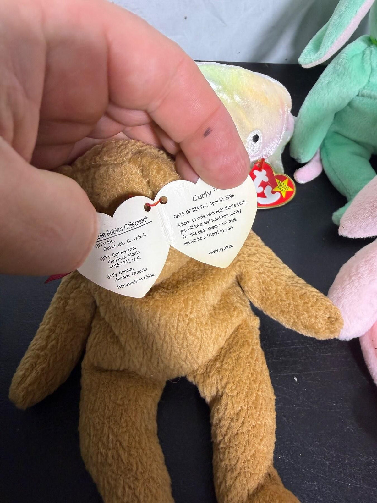 Vintage Ty Beanie Babies Lot of 6 Plush Toys w/ Tags - Curly, Hoppity, Ariel & - Wormhole Thrift