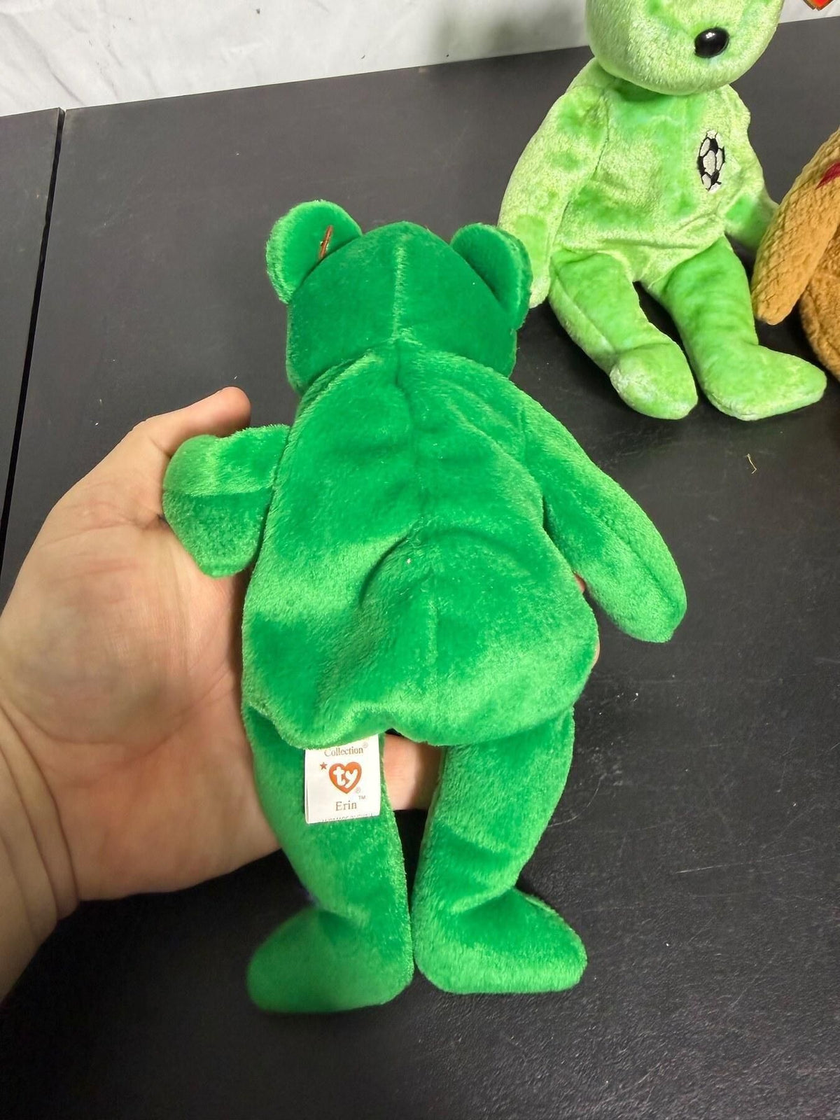Vintage Ty Beanie Babies Lot of 3: Erin, Kicks, Curly Bears w/ Tags - Wormhole Thrift