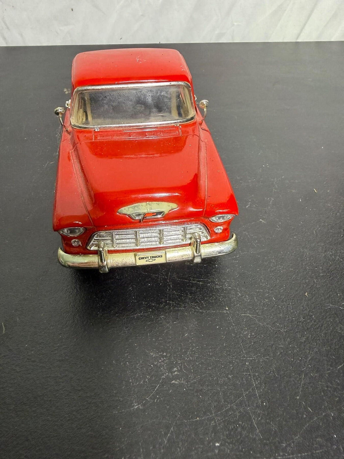 Vintage SS 1955 Chevy Stepside Pickup Truck 1:24 Diecast Model Red - Wormhole Thrift