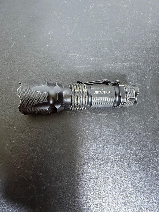 J5 Tactical Black LED Flashlight with Pocket Clip - Wormhole Thrift
