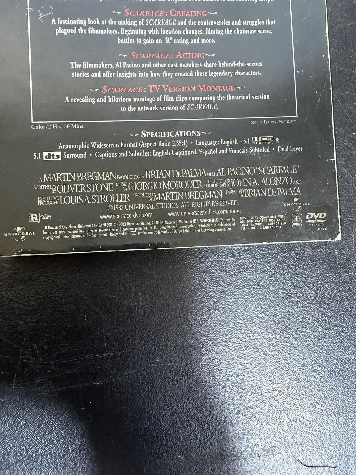 Vintage Scarface Two-Disc Anniversary Edition DVD Al Pacino Universal - Wormhole Thrift