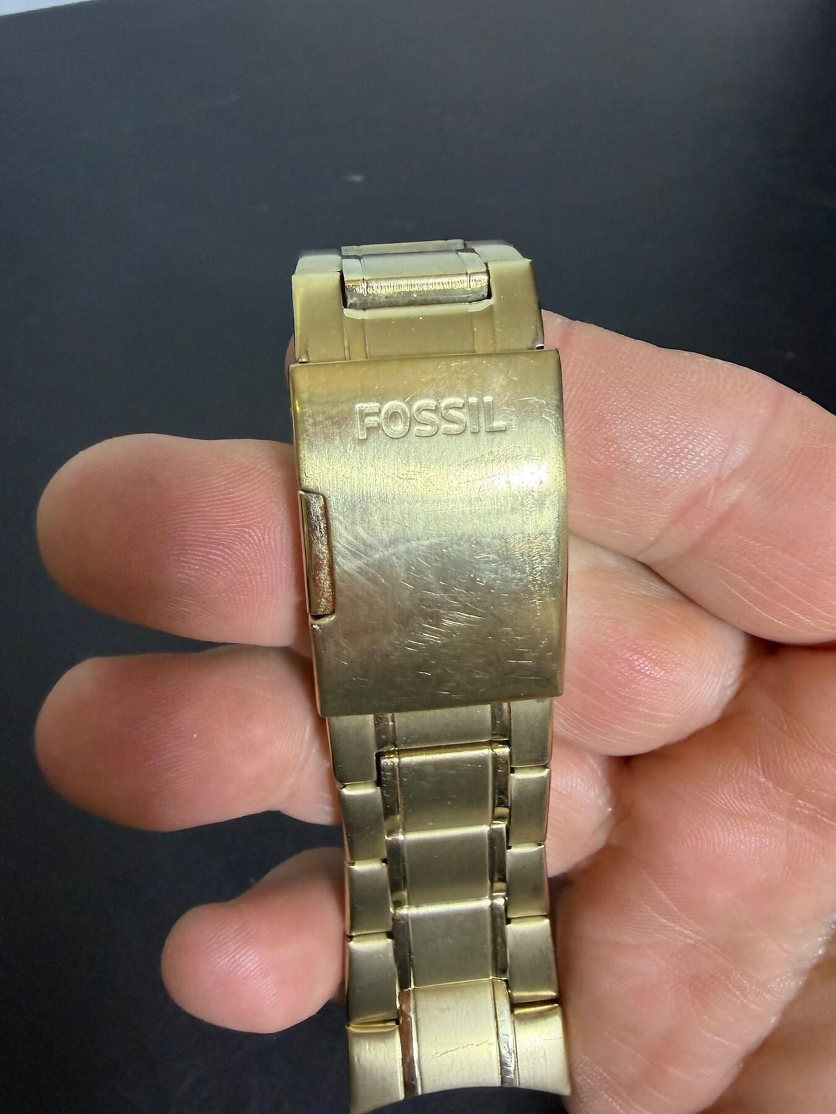 Fossil Gold Tone Stainless Steel Watch Band Bracelet - Wormhole Thrift