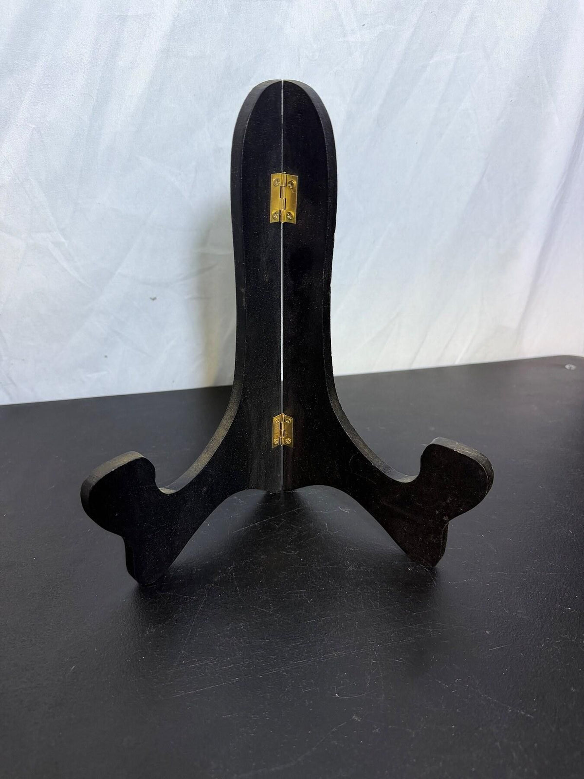 Foldable Black Wood Display Stand Easel for Plates Books Photos - Wormhole Thrift