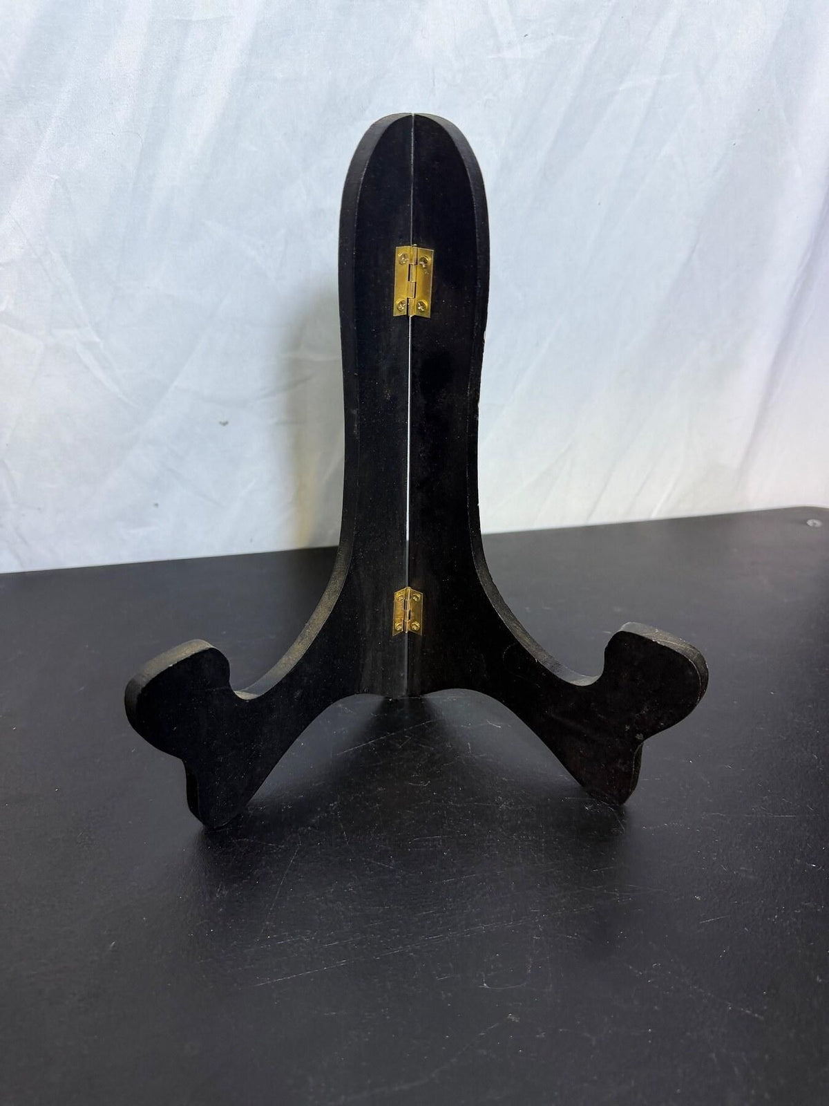 Foldable Black Wood Display Stand Easel for Plates Books Photos - Wormhole Thrift