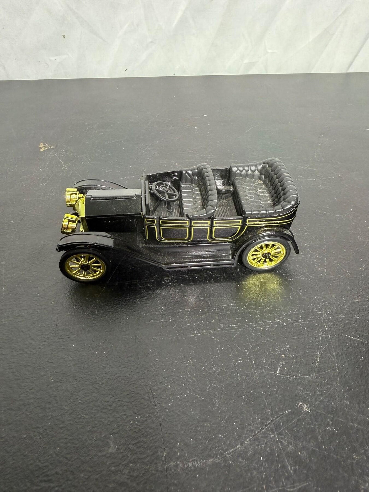 1911 Chevy Classic Six Model Car Black & Gold Toy Replica - Wormhole Thrift