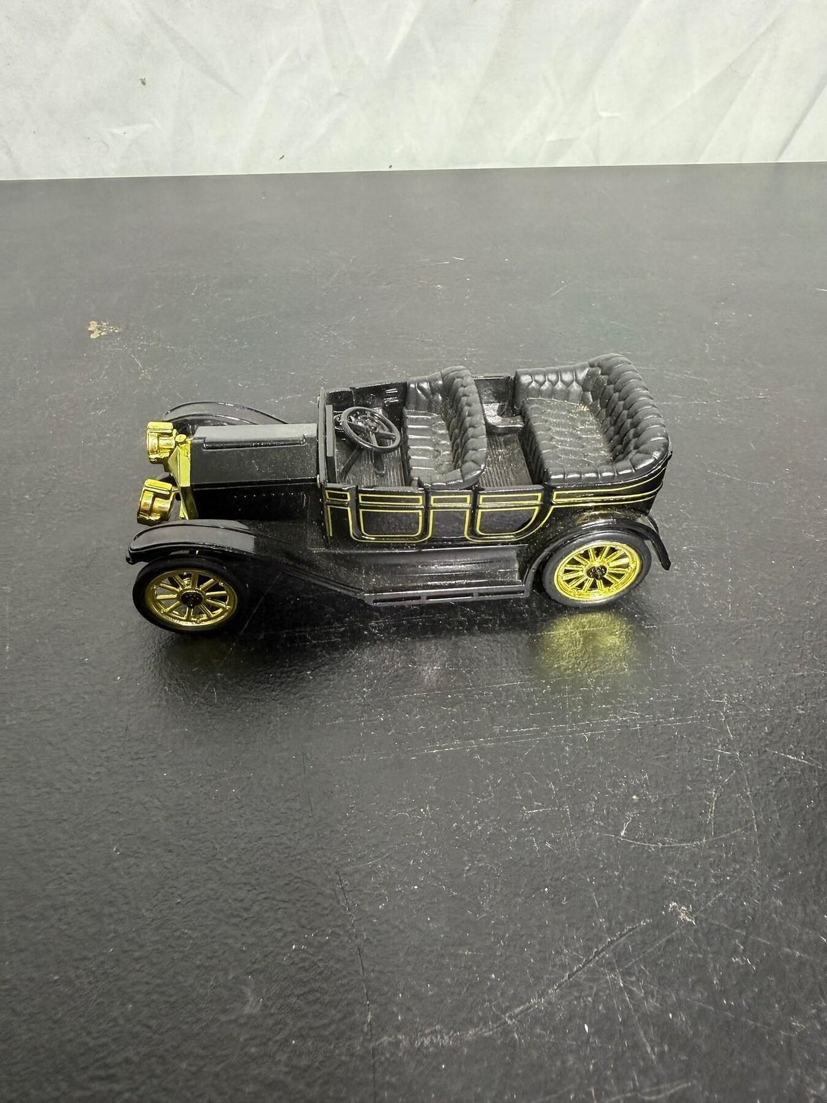 1911 Chevy Classic Six Model Car Black & Gold Toy Replica - Wormhole Thrift