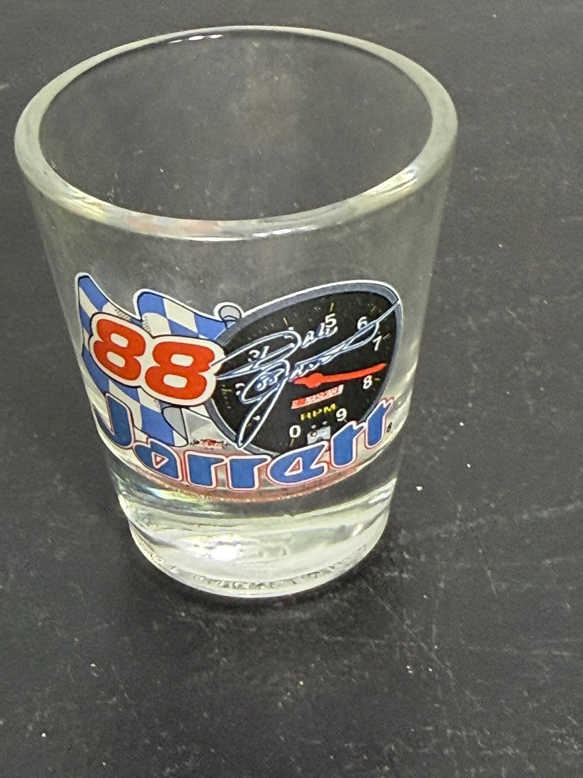Vintage Dale Jarrett #88 NASCAR Racing Clear Glass Shot Glass - Wormhole Thrift