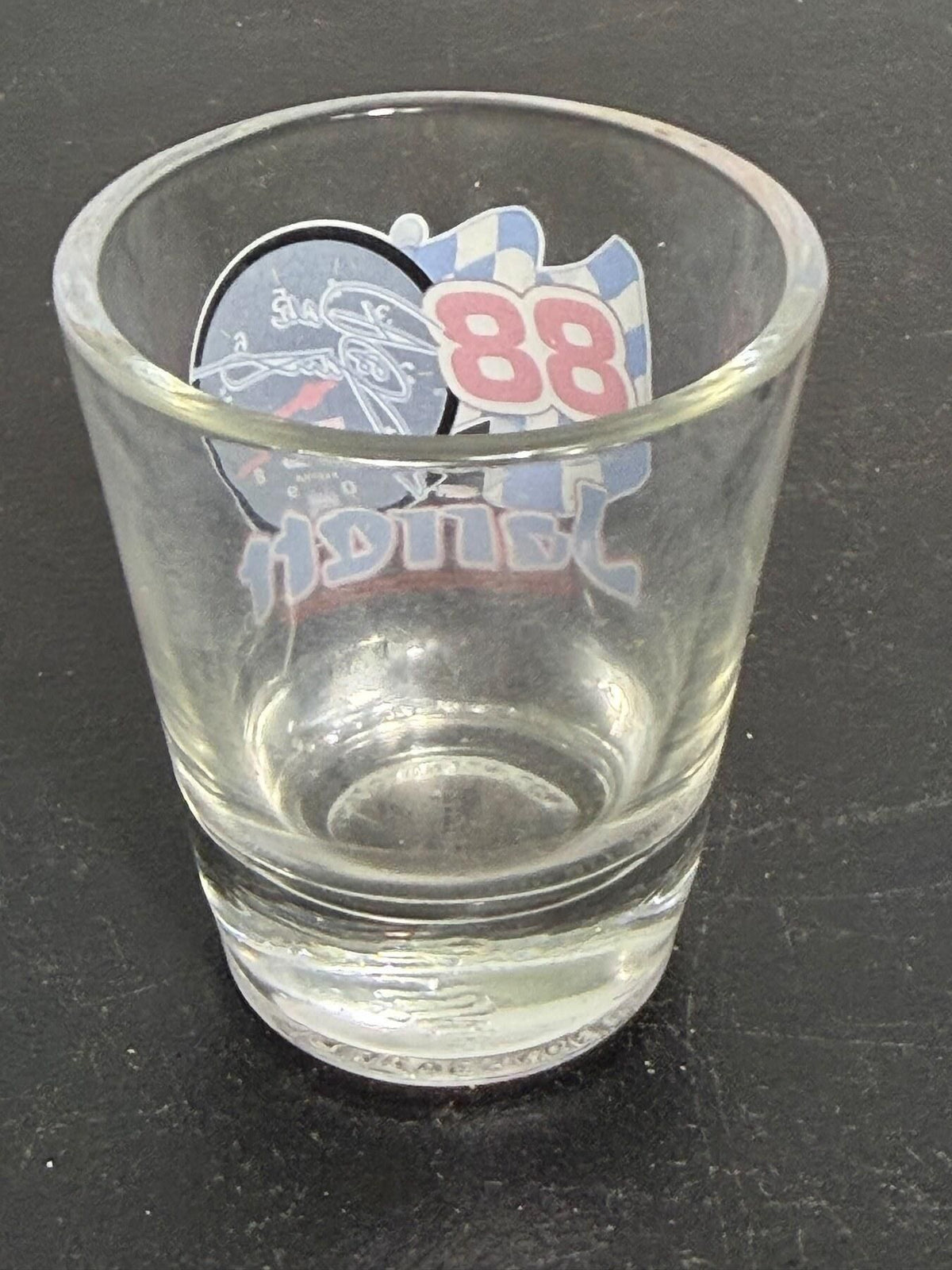 Vintage Dale Jarrett #88 NASCAR Racing Clear Glass Shot Glass - Wormhole Thrift