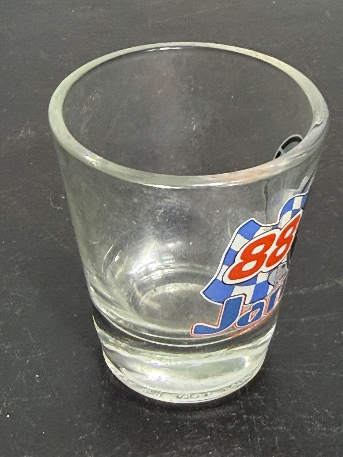 Vintage Dale Jarrett #88 NASCAR Racing Clear Glass Shot Glass - Wormhole Thrift